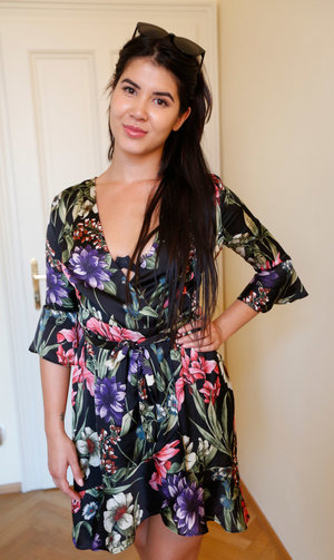 18 year old cutie Christine Paradise pulling denim shorts aside